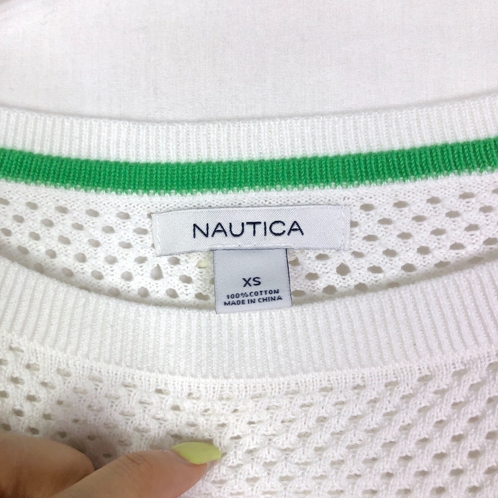 Nautica Summer Netted White Sweater - Picture 4 of 8